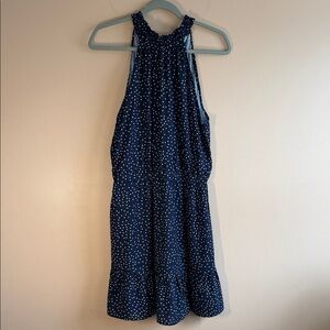 Navy Polka Dot Midi Dress